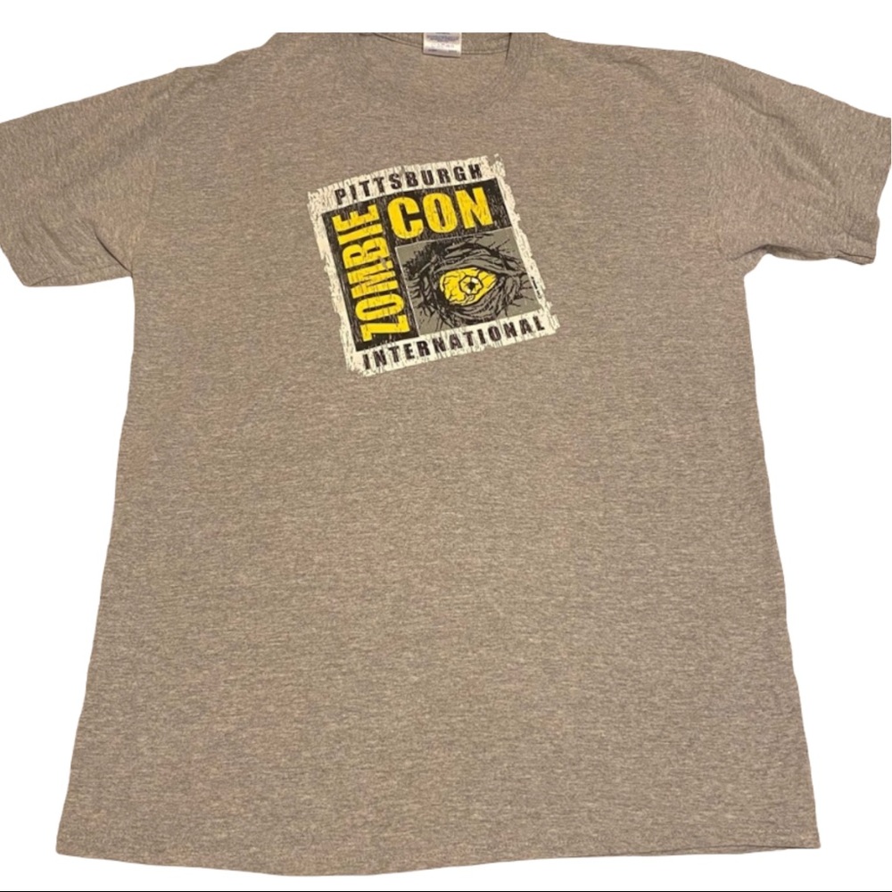 Men’s Zombie Con Shirt Med Gray Walking Evil Dead Comic-Con Comicon
